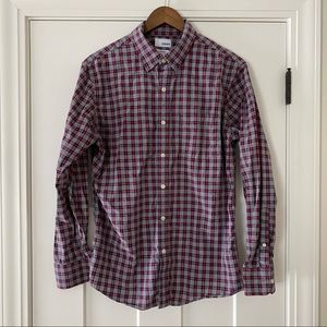 Sonoma Men's Button-Down Shirt Modern Fit – Navy, Red, Gray Plaid